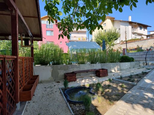 backyard with mini lake