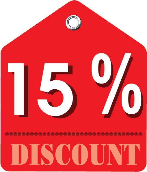 Discount tag 15%